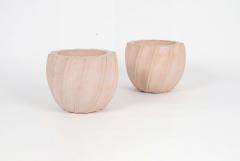 Karl Springer Karl Springer Style Ribbed Planter c 1980 - 4808966