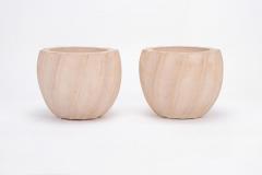 Karl Springer Karl Springer Style Ribbed Planter c 1980 - 4808969