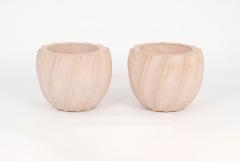 Karl Springer Karl Springer Style Ribbed Planter c 1980 - 4808970