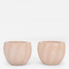 Karl Springer Karl Springer Style Ribbed Planter c 1980 - 4811617