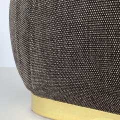 Karl Springer Karl Springer Style Souffl Pouf Ottoman with Brass Base - 1408212