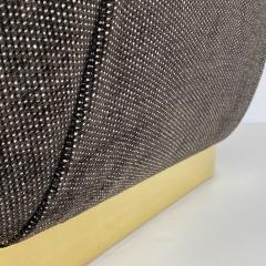 Karl Springer Karl Springer Style Souffl Pouf Ottoman with Brass Base - 1408213