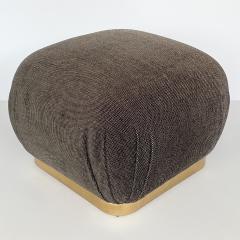 Karl Springer Karl Springer Style Souffl Pouf Ottoman with Bronze Base - 1408254