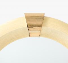 Karl Springer Karl Springer Style Tesselated Bone And Bronze Round Wall Mirror - 4505123