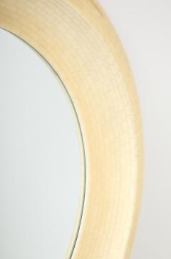 Karl Springer Karl Springer Style Tesselated Bone And Bronze Round Wall Mirror - 4505126