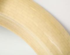 Karl Springer Karl Springer Style Tesselated Bone And Bronze Round Wall Mirror - 4505127