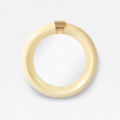 Karl Springer Karl Springer Style Tesselated Bone And Bronze Round Wall Mirror - 4507976