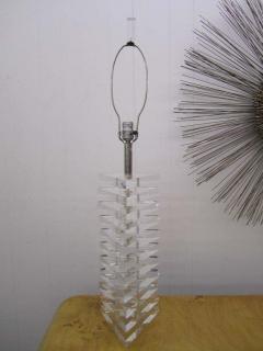 Karl Springer Karl Springer Style Triangular Stacked Lucite Lamps Mid Century Modern - 1862531