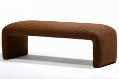 Karl Springer Karl Springer Style Waterfall Bench in Chocolate Cocoa Boucl  - 4722637