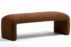 Karl Springer Karl Springer Style Waterfall Bench in Chocolate Cocoa Boucl  - 4722639