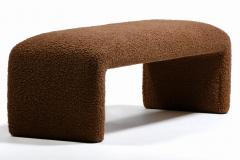 Karl Springer Karl Springer Style Waterfall Bench in Chocolate Cocoa Boucl  - 4722642