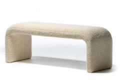 Karl Springer Karl Springer Style Waterfall Bench in Ivory Boucl  - 2629955