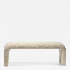 Karl Springer Karl Springer Style Waterfall Bench in Ivory Boucl  - 2636860