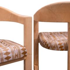 Karl Springer Karl Springer Superb Set of 6 Onassis Chairs in Lacquered Goatskin 1980s - 4298498