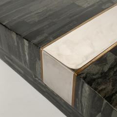 Karl Springer Karl Springer Tessellated Stone Chrome and Brass Box - 896912