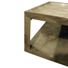 Karl Springer Karl Springer Triangular Leg Coffee End Table in Goat Skin 1970s - 1068582