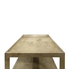 Karl Springer Karl Springer Triangular Leg Coffee End Table in Goat Skin 1970s - 1068583