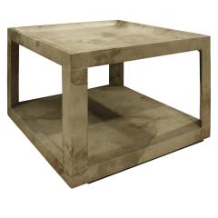 Karl Springer Karl Springer Triangular Leg Coffee End Table in Goat Skin 1970s - 1068584