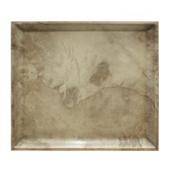 Karl Springer Karl Springer Triangular Leg Coffee End Table in Goat Skin 1970s - 1068589