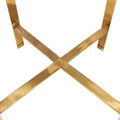 Karl Springer Karl Springer Triangular Leg Metal End Table with Shagreen Top 1980s Signed  - 3410875