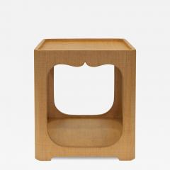 Karl Springer Karl Springer Two Tier Side Table in Grasscloth 1976 1978 - 3620079