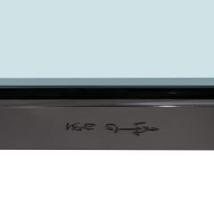 Karl Springer Karl Springer Unique Round Leg Coffee Table with Artisan Glass Top 1980s Signed - 4215093