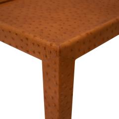 Karl Springer Karl Springer Unique Telephone Table in Camel Ostrich Skin 1980s - 4238019