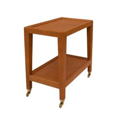 Karl Springer Karl Springer Unique Telephone Table in Camel Ostrich Skin 1980s - 4238020