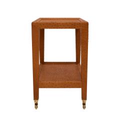 Karl Springer Karl Springer Unique Telephone Table in Camel Ostrich Skin 1980s - 4238025