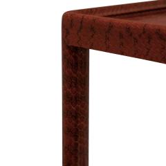 Karl Springer Karl Springer Unique Telephone Table in Chestnut Snake Skin 1980s - 4240246