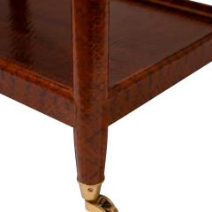 Karl Springer Karl Springer Unique Telephone Table in Chestnut Snake Skin 1980s - 4240249