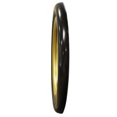 Karl Springer Karl Springer Wall Hanging Bullseye Mirror in Black and Gold Lacquer 1980s - 1897323