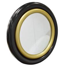 Karl Springer Karl Springer Wall Hanging Bullseye Mirror in Black and Gold Lacquer 1980s - 1897324