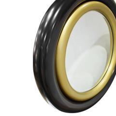 Karl Springer Karl Springer Wall Hanging Bullseye Mirror in Black and Gold Lacquer 1980s - 1897326