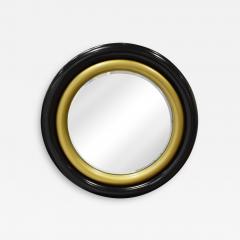 Karl Springer Karl Springer Wall Hanging Bullseye Mirror in Black and Gold Lacquer 1980s - 1901873