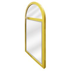 Karl Springer Karl Springer Wall Hanging Mirror in Mustard Lacquer 1970s - 1921897