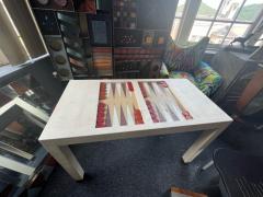 Karl Springer LIZARD BACKGAMMON TABLE WITH BAKELITE PIECES IN THE MANNER OF KARL SPRINGER - 3158780