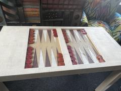 Karl Springer LIZARD BACKGAMMON TABLE WITH BAKELITE PIECES IN THE MANNER OF KARL SPRINGER - 3165788