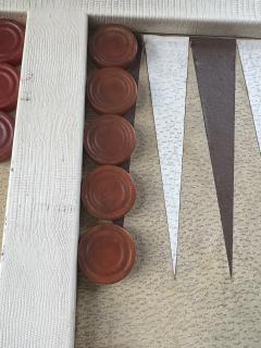 Karl Springer LIZARD BACKGAMMON TABLE WITH BAKELITE PIECES IN THE MANNER OF KARL SPRINGER - 3165789