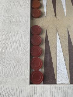 Karl Springer LIZARD BACKGAMMON TABLE WITH BAKELITE PIECES IN THE MANNER OF KARL SPRINGER - 3165790