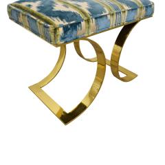 Karl Springer LTD Karl Springer Chic JMF Bench In Solid Brass Base early 2000s - 1527277