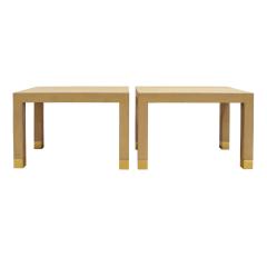 Karl Springer LTD Karl Springer Classic Parsons Side Tables in Lacquered Linen early 2003 - 2352294