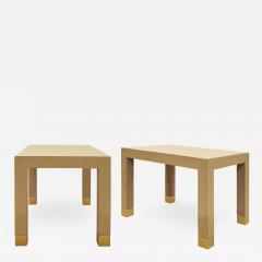 Karl Springer LTD Karl Springer Classic Parsons Side Tables in Lacquered Linen early 2003 - 2356812