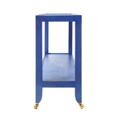 Karl Springer LTD Karl Springer Duchess Console in Blue Lacquered Linen 1990s Signed  - 2189842