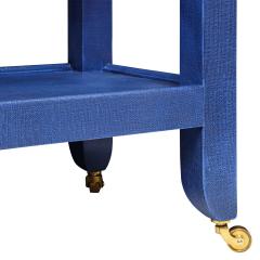 Karl Springer LTD Karl Springer Duchess Console in Blue Lacquered Linen 1990s Signed  - 2189845