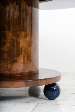 Karl Springer LTD Karl Springer LTD Lacquered Goatskin Ball Foot Table USA - 4036778