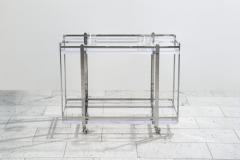Karl Springer LTD Karl Springer LTD Stainless Steel and Lucite Bar Cart USA - 4036763