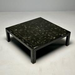 Karl Springer LTD Karl Springer Mid Century Modern Square Coffee Table Tessellated Stone Brass - 3445798