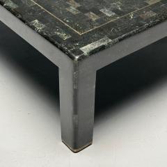 Karl Springer LTD Karl Springer Mid Century Modern Square Coffee Table Tessellated Stone Brass - 3445799