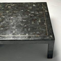 Karl Springer LTD Karl Springer Mid Century Modern Square Coffee Table Tessellated Stone Brass - 3445803